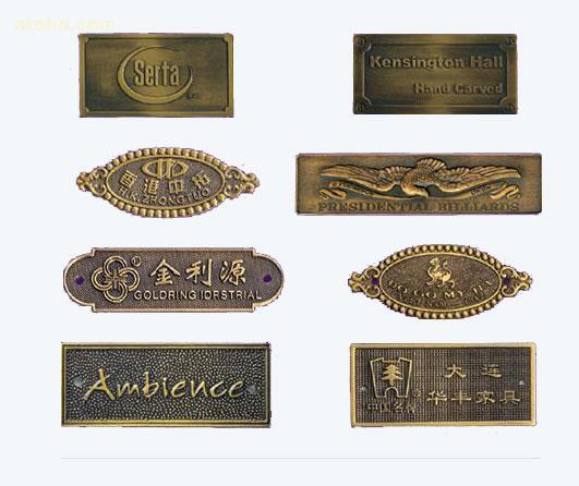 furniture badge ，copper badge
